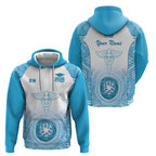 Aussie Nurse RN 2026 Personalised Zip Hoodie Blue Aboriginal Art Pattern Cultural Pride