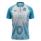 Aussie Nurse RN 2026 Personalised Zipper Polo Shirt Blue Aboriginal Art Pattern Cultural Pride