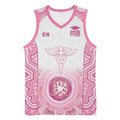 Aussie Nurse RN 2026 Personalised Basketball Jersey Pink Aboriginal Art Pattern Cultural Pride