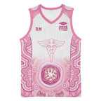 Aussie Nurse RN 2026 Personalised Basketball Jersey Pink Aboriginal Art Pattern Cultural Pride