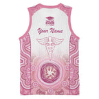 Aussie Nurse RN 2026 Personalised Basketball Jersey Pink Aboriginal Art Pattern Cultural Pride