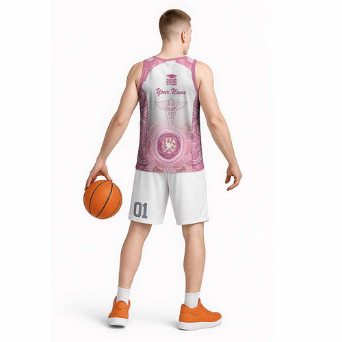 Aussie Nurse RN 2026 Personalised Basketball Jersey Pink Aboriginal Art Pattern Cultural Pride