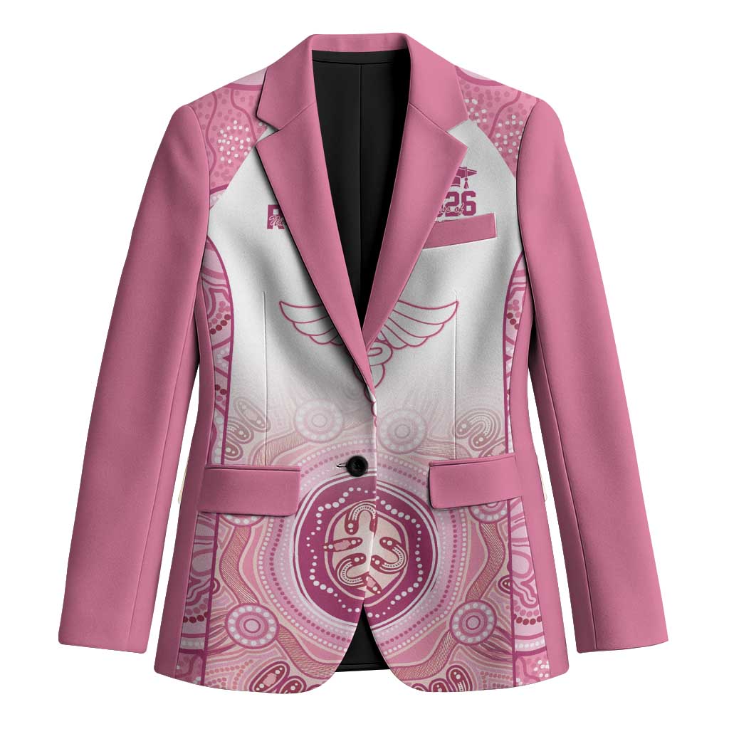 Aussie Nurse RN 2026 Personalised Blazer Pink Aboriginal Art Pattern Cultural Pride