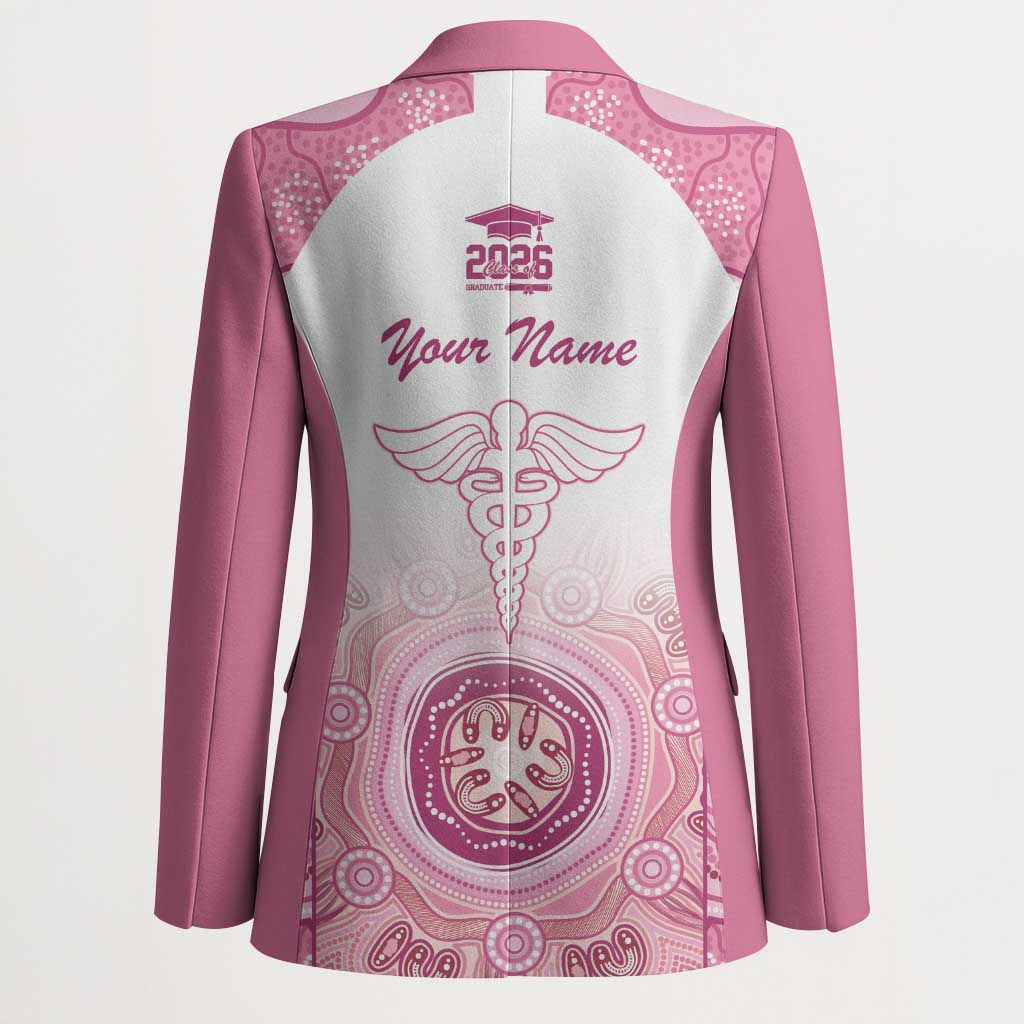 Aussie Nurse RN 2026 Personalised Blazer Pink Aboriginal Art Pattern Cultural Pride