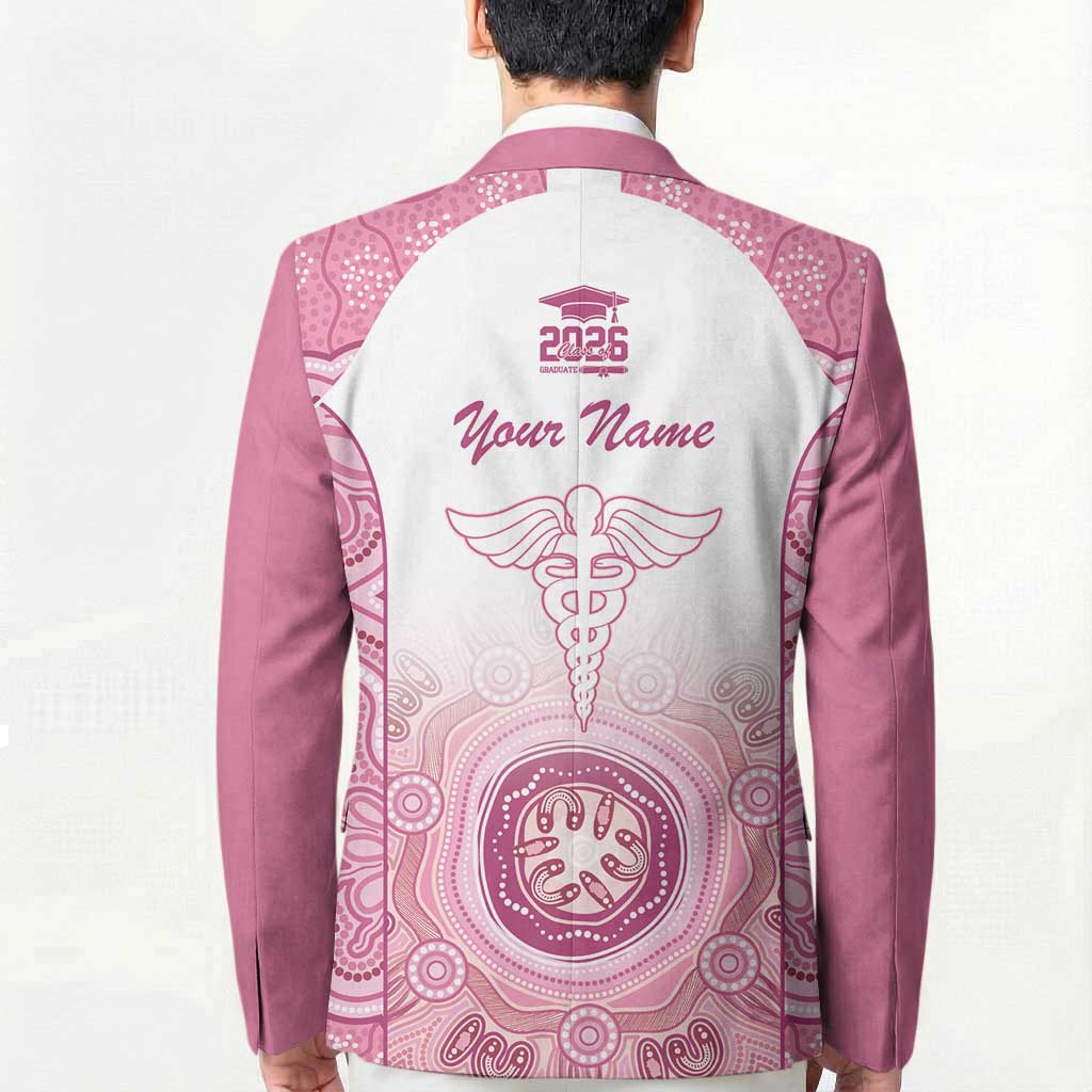Aussie Nurse RN 2026 Personalised Blazer Pink Aboriginal Art Pattern Cultural Pride