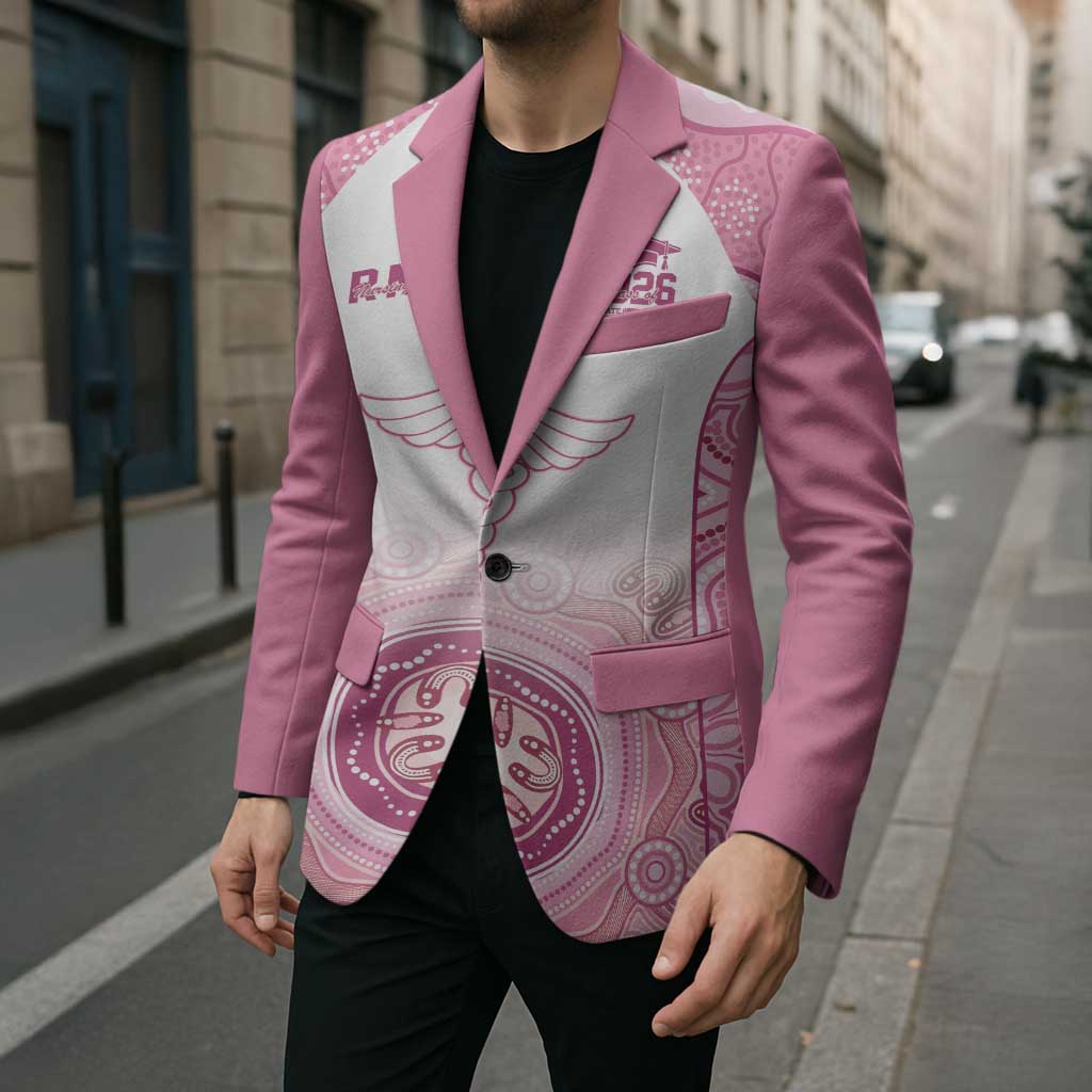 Aussie Nurse RN 2026 Personalised Blazer Pink Aboriginal Art Pattern Cultural Pride