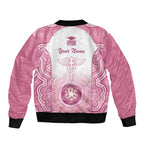 Aussie Nurse RN 2026 Personalised Bomber Jacket Pink Aboriginal Art Pattern Cultural Pride