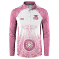 Aussie Nurse RN 2026 Personalised Button Sweatshirt Pink Aboriginal Art Pattern Cultural Pride