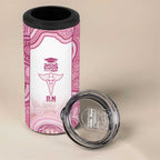 Aussie Nurse RN 2026 Personalised 4 in 1 Can Cooler Tumbler Pink Aboriginal Art Pattern Cultural Pride