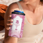 Aussie Nurse RN 2026 Personalised 4 in 1 Can Cooler Tumbler Pink Aboriginal Art Pattern Cultural Pride