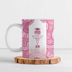 Aussie Nurse RN 2026 Personalised Ceramic Mug Pink Aboriginal Art Pattern Cultural Pride