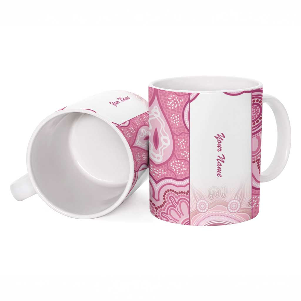 Aussie Nurse RN 2026 Personalised Ceramic Mug Pink Aboriginal Art Pattern Cultural Pride