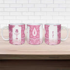 Aussie Nurse RN 2026 Personalised Ceramic Mug Pink Aboriginal Art Pattern Cultural Pride