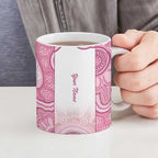 Aussie Nurse RN 2026 Personalised Ceramic Mug Pink Aboriginal Art Pattern Cultural Pride