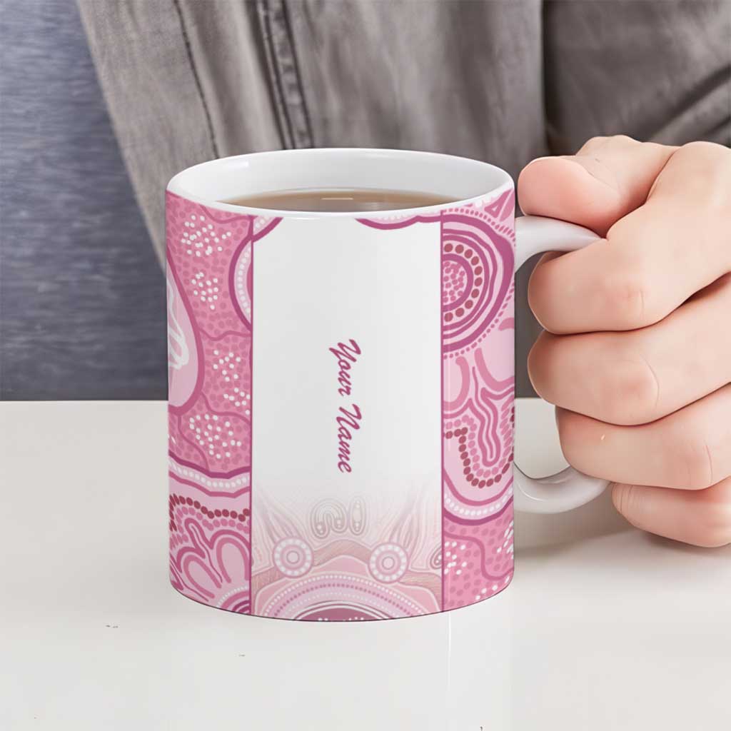 Aussie Nurse RN 2026 Personalised Ceramic Mug Pink Aboriginal Art Pattern Cultural Pride