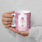 Aussie Nurse RN 2026 Personalised Ceramic Mug Pink Aboriginal Art Pattern Cultural Pride