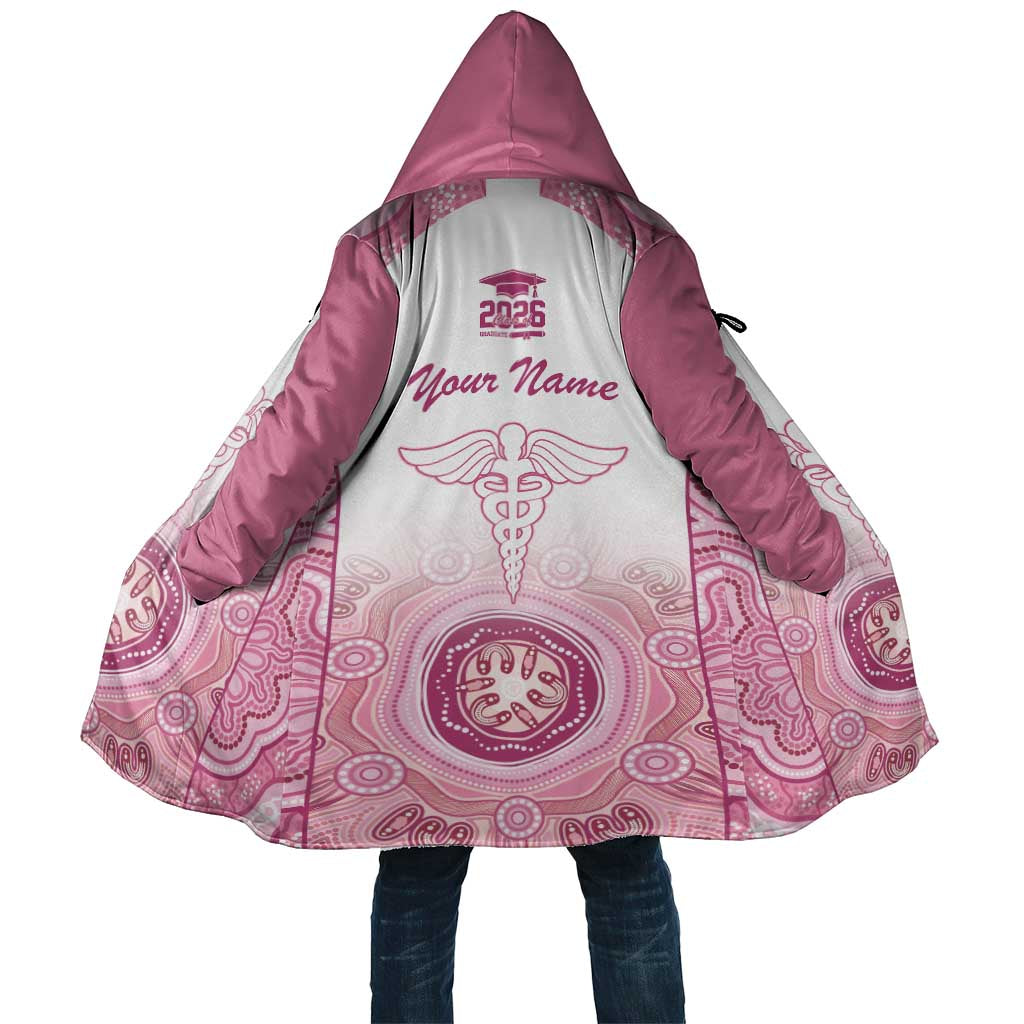 Aussie Nurse RN 2026 Personalised Cloak Pink Aboriginal Art Pattern Cultural Pride