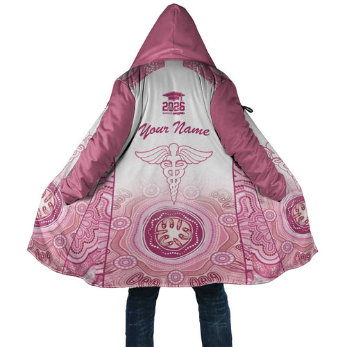 Aussie Nurse RN 2026 Personalised Cloak Pink Aboriginal Art Pattern Cultural Pride