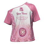 Aussie Nurse RN 2026 Personalised Cross Shoulder Shirt Pink Aboriginal Art Pattern Cultural Pride