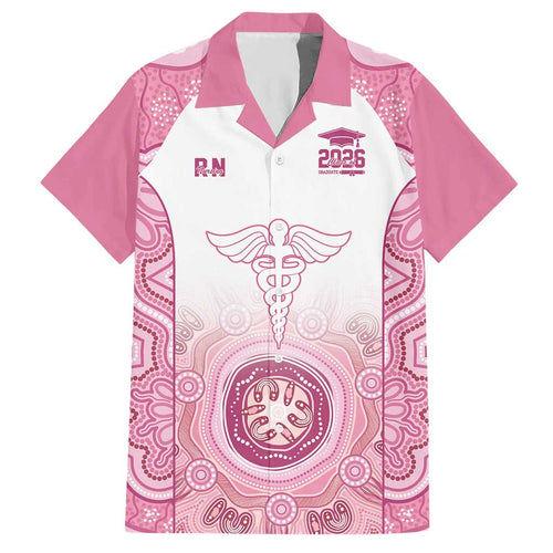 Aussie Nurse RN 2026 Personalised Hawaiian Shirt Pink Aboriginal Art Pattern Cultural Pride