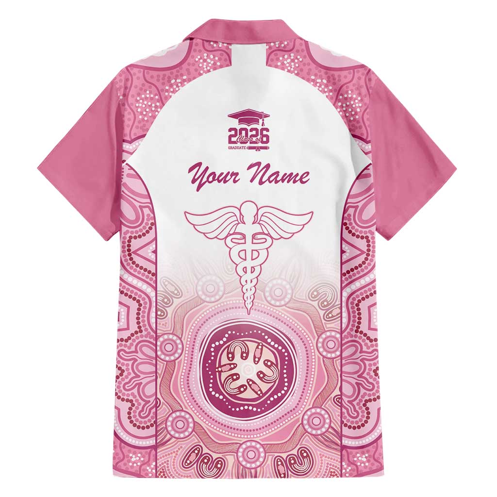 Aussie Nurse RN 2026 Personalised Hawaiian Shirt Pink Aboriginal Art Pattern Cultural Pride