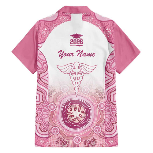 Aussie Nurse RN 2026 Personalised Hawaiian Shirt Pink Aboriginal Art Pattern Cultural Pride