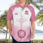 Aussie Nurse RN 2026 Personalised Hawaiian Shirt Pink Aboriginal Art Pattern Cultural Pride
