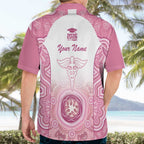 Aussie Nurse RN 2026 Personalised Hawaiian Shirt Pink Aboriginal Art Pattern Cultural Pride