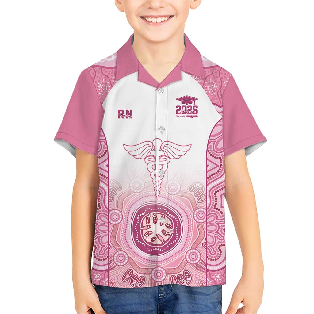 Aussie Nurse RN 2026 Personalised Hawaiian Shirt Pink Aboriginal Art Pattern Cultural Pride