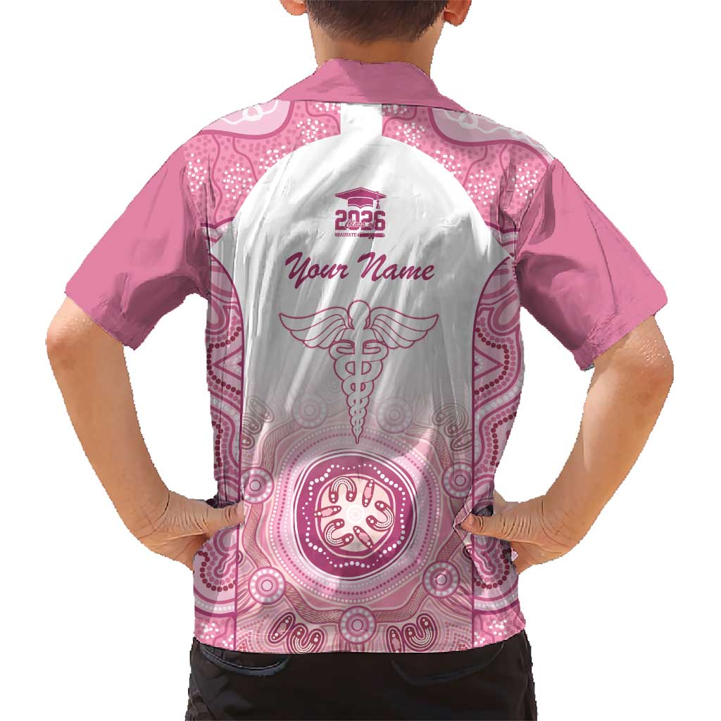 Aussie Nurse RN 2026 Personalised Hawaiian Shirt Pink Aboriginal Art Pattern Cultural Pride