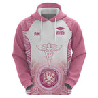 Aussie Nurse RN 2026 Personalised Hoodie Pink Aboriginal Art Pattern Cultural Pride