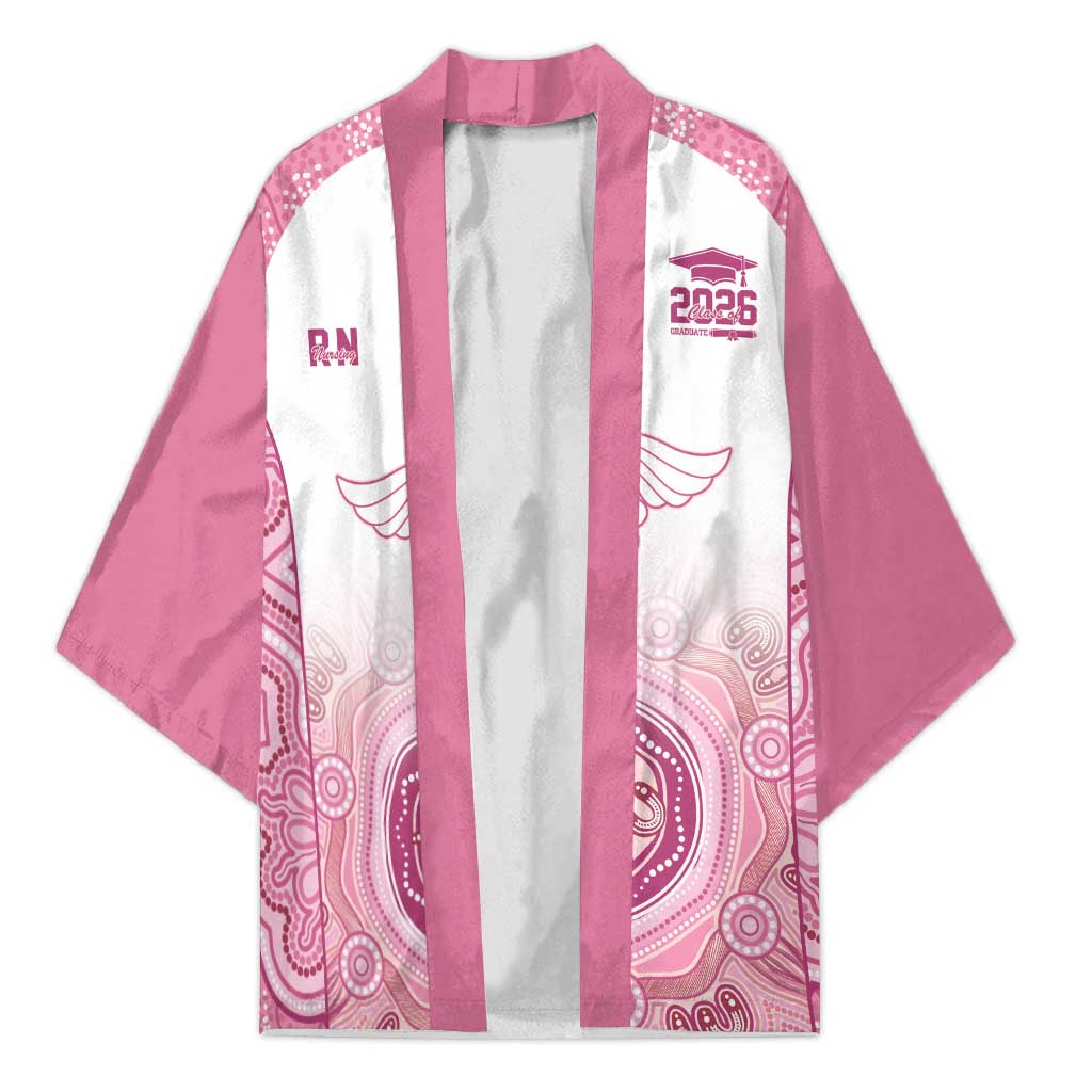 Aussie Nurse RN 2026 Personalised Kimono Pink Aboriginal Art Pattern Cultural Pride