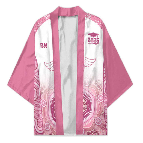 Aussie Nurse RN 2026 Personalised Kimono Pink Aboriginal Art Pattern Cultural Pride