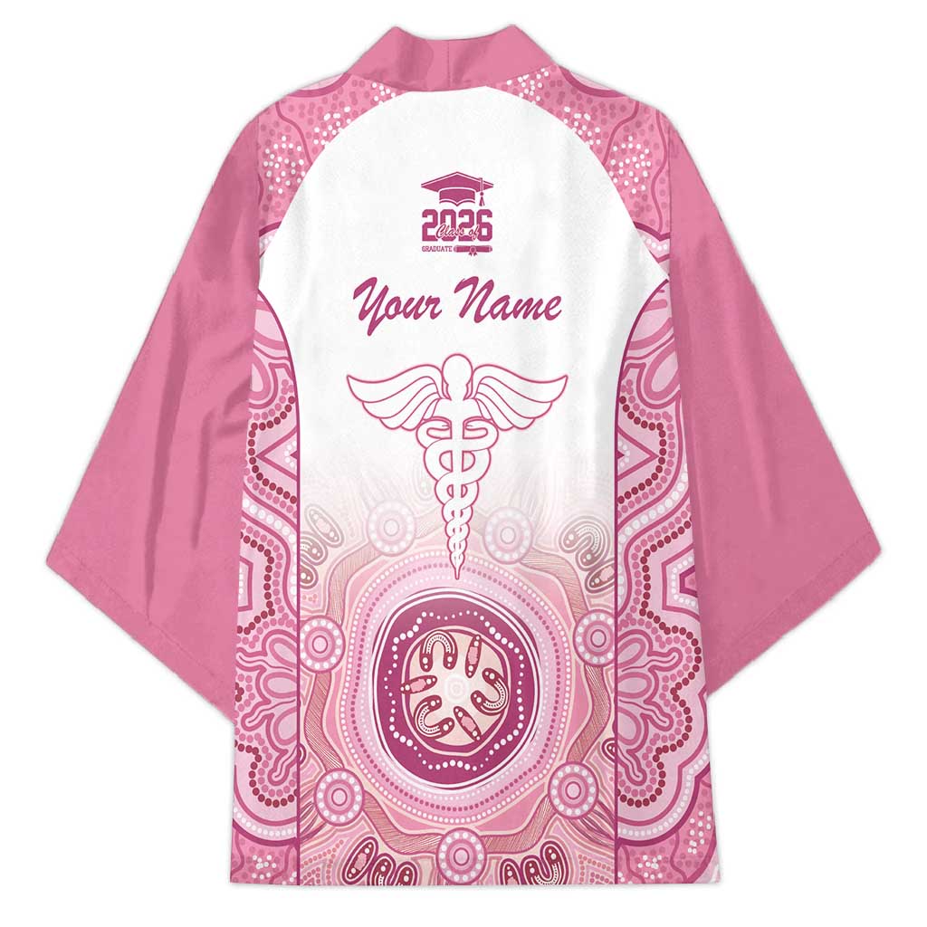 Aussie Nurse RN 2026 Personalised Kimono Pink Aboriginal Art Pattern Cultural Pride