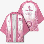 Aussie Nurse RN 2026 Personalised Kimono Pink Aboriginal Art Pattern Cultural Pride