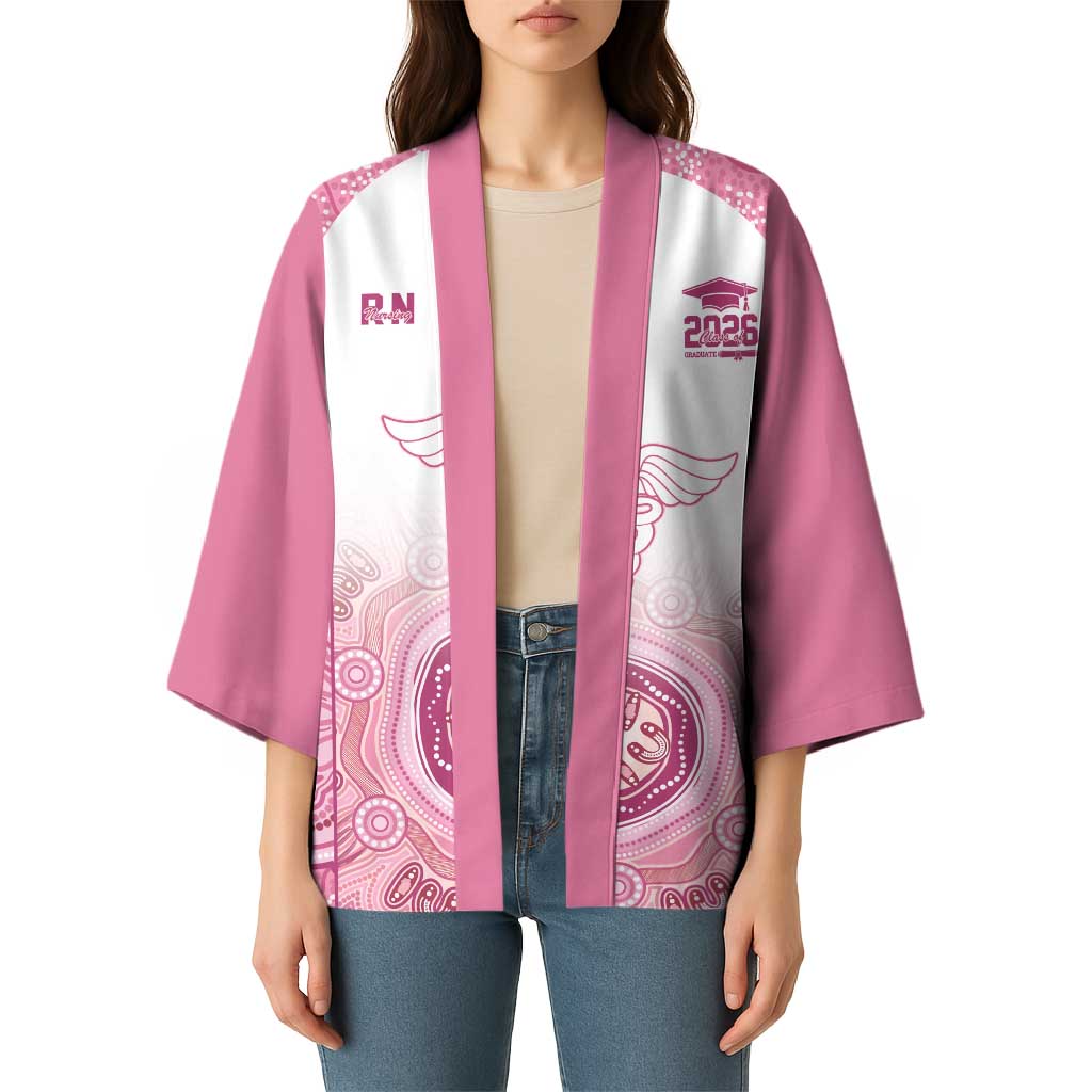 Aussie Nurse RN 2026 Personalised Kimono Pink Aboriginal Art Pattern Cultural Pride