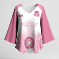 Aussie Nurse RN 2026 Personalised Kimono Sleeve Blouse Pink Aboriginal Art Pattern Cultural Pride