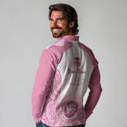 Aussie Nurse RN 2026 Personalised Long Sleeve Polo Shirt Pink Aboriginal Art Pattern Cultural Pride