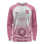 Aussie Nurse RN 2026 Personalised Long Sleeve Shirt Pink Aboriginal Art Pattern Cultural Pride