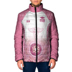 Aussie Nurse RN 2026 Personalised Padded Jacket Pink Aboriginal Art Pattern Cultural Pride