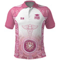 Aussie Nurse RN 2026 Personalised Polo Shirt Pink Aboriginal Art Pattern Cultural Pride