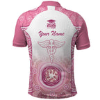 Aussie Nurse RN 2026 Personalised Polo Shirt Pink Aboriginal Art Pattern Cultural Pride