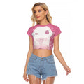 Aussie Nurse RN 2026 Personalised Raglan Cropped T Shirt Pink Aboriginal Art Pattern Cultural Pride
