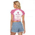 Aussie Nurse RN 2026 Personalised Raglan Cropped T Shirt Pink Aboriginal Art Pattern Cultural Pride