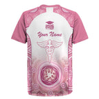 Aussie Nurse RN 2026 Personalised Rugby Jersey Pink Aboriginal Art Pattern Cultural Pride