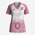 Aussie Nurse RN 2026 Personalised Scrub Top Pink Aboriginal Art Pattern Cultural Pride
