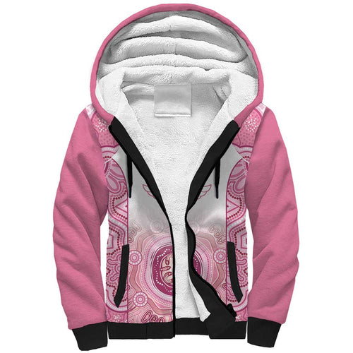 Aussie Nurse RN 2026 Personalised Sherpa Hoodie Pink Aboriginal Art Pattern Cultural Pride