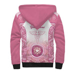 Aussie Nurse RN 2026 Personalised Sherpa Hoodie Pink Aboriginal Art Pattern Cultural Pride