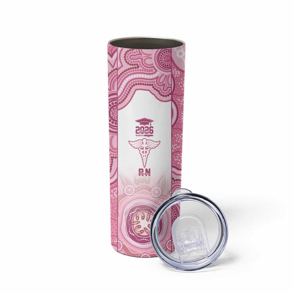 Aussie Nurse RN 2026 Personalised Skinny Tumbler Pink Aboriginal Art Pattern Cultural Pride