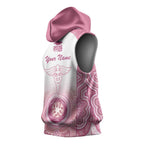 Aussie Nurse RN 2026 Personalised Sleeveless Hoodie Pink Aboriginal Art Pattern Cultural Pride